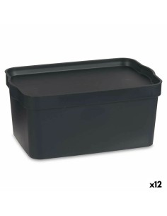 Caixas de arrumação Home ESPRIT Preto Madeira de abeto 34 x 26 x 18 cm 4 Peças | Tienda24 Tienda24.eu