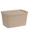 Boîte de rangement avec couvercle Beige Plastique 24 L 29,3 x 24,5 x 45 cm (6 Unités) | Tienda24 Tienda24.eu