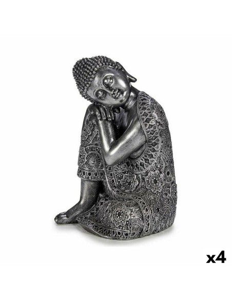 Statua Decorativa Buddha Seduto Argentato 20 x 30 x 20 cm (4 Unità) da Gift Decor, Soprammobili - Ref: S3625169, Precio: 71,5...