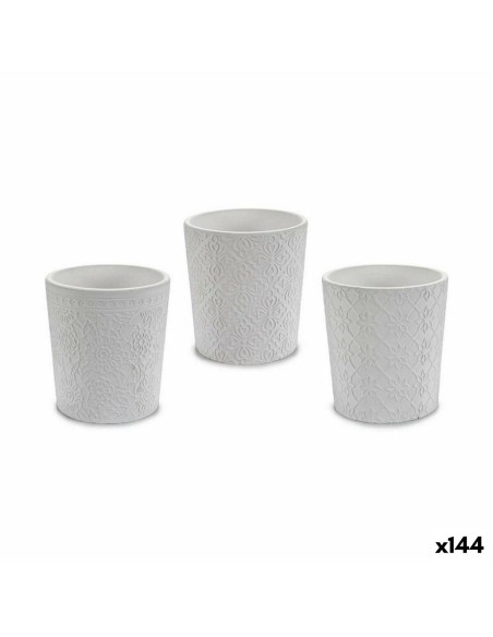 Vaso Modello Bianco Ceramica 12,3 x 12 x 12,3 cm (144 Unità) da Ibergarden, Cachepot - Ref: S3625180, Precio: 216,54 €, Descu...