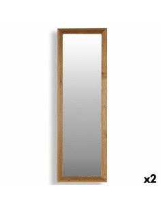 Espejo de pared Romimex Natural Metal Madera MDF 67 x 102 x 1 cm | Tienda24 Tienda24.eu