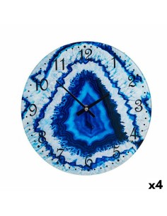 Reloj de Pared Home ESPRIT Azul Rosa Mostaza PVC 30 x 4 x 30 cm (3 Unidades) | Tienda24 Tienda24.eu