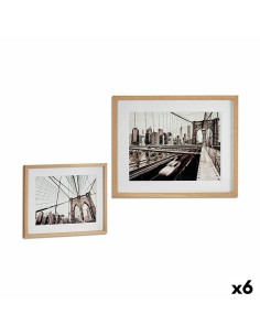 Quadro Legno Vetro 43 x 3 x 53 cm (6 Unità) da Gift Decor, Dipinti - Ref: S3625355, Precio: 71,95 €, Descuento: %