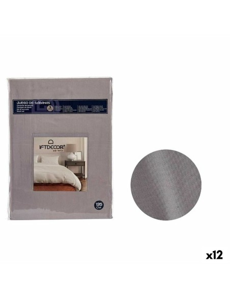 Bettwäsche-Set Double size Anthrazit (12 Stück) | Tienda24 Tienda24.eu