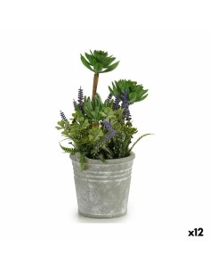 Planta Decorativa Plástico 11 x 18 x 11 cm Verde Cinzento (12 Unidades) | Tienda24 Tienda24.eu