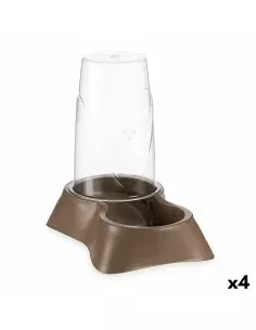 Comedouro para animais de estimação Dispensador Castanho Polipropileno 3,5 L 21,5 x 32,5 x 32,5 cm (4 Unidades) de Mascow, Pr...