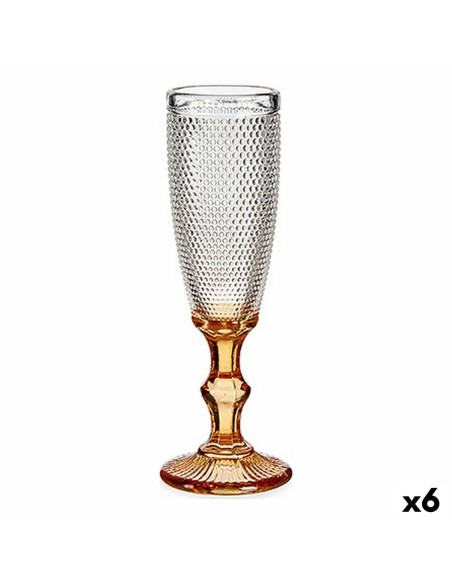 Champagne glass Points Amber Glass 180 ml (6 Units) | Tienda24 Tienda24.eu