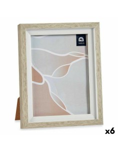 Cornice Portafoto 18,8 x 23,8 x 2 cm Cristallo Beige Bianco Plastica (6 Unità) da Gift Decor, Cornici da parete e da tavolo -...