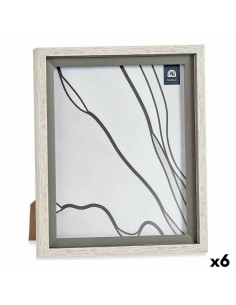 Cornice Portafoto 24 x 2 x 29 cm Cristallo Grigio Legno Marrone Plastica (6 Unità) da Gift Decor, Cornici da parete e da tavo...