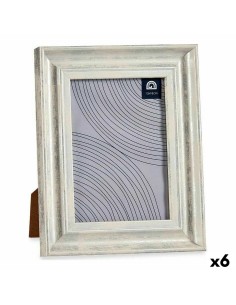 Cornice Portafoto 19 x 2 x 24 cm Cristallo Argentato Legno Marrone Plastica (6 Unità) da Gift Decor, Cornici da parete e da t...