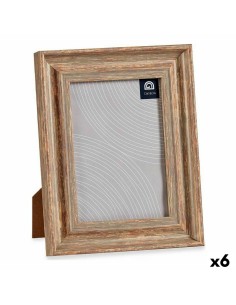 Cadre photo Romimex Blanc Naturel Bois de manguier Bois MDF 10 x 15 x 2 cm | Tienda24 Tienda24.eu