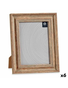 Marco de Fotos 24 x 2 x 29 cm Cristal Gris Madera Marrón Plástico (6 Unidades) | Tienda24 Tienda24.eu