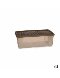 Scatola portaoggetti con coperchio Stefanplast Elegance Beige Plastica 5 L 19,5 x 11,5 x 33 cm (12 Unità) da Stefanplast, Sca...