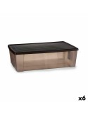 Storage Box with Lid Stefanplast Elegance Brown Plastic 30 L 38,5 x 17 x 59,5 cm (6 Units) | Tienda24 Tienda24.eu