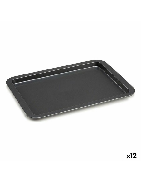 Plateau pour Four Gris Métal 25,3 x 2 x 37 cm (12 Unités) | Tienda24 Tienda24.eu