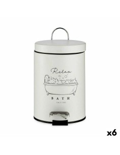 Papelera Azul Metal Bambú 3 L (4 Unidades) | Tienda24 Tienda24.eu