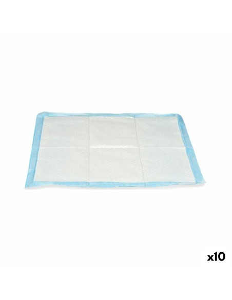 Tappetini Igienici per Cani 60 x 60 cm Azzurro Bianco Carta Polietilene (10 Unità) da Mascow, Pannolini e tappetini sanitari ...