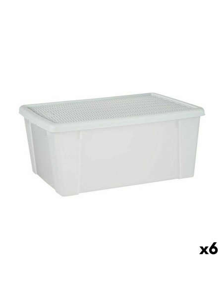 Aufbewahrungsbox mit Deckel Stefanplast Elegance Weiß Kunststoff 29 x 17 x 39 cm (6 Stück) | Tienda24 Tienda24.eu