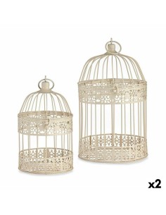 Gabbia decorativa Set Crema (2 Unità) da Gift Decor, Soprammobili - Ref: S3625898, Precio: €34.97, Descuento: %