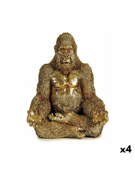 Decorative Figure Gorilla Yoga Golden 19 x 26,5 x 22 cm (4 Units) | Tienda24 Tienda24.eu