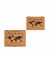 Juego de Cajas Decorativas Mapamundi Marrón Corcho Madera MDF (6 Unidades) | Tienda24 Tienda24.eu