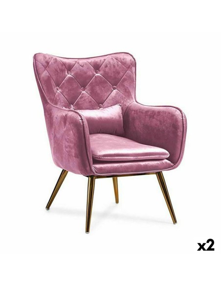 Poltrona Rosa 68 x 92 x 70 cm (2 Unità) da Gift Decor, Sedie - Ref: S3625984, Precio: 343,00 €, Descuento: %