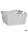 Cesta Multiusos Branco Tecido 30,4 x 14 x 20 cm (18 Unidades) | Tienda24 Tienda24.eu