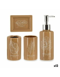 Set de Baño 3 Piezas Gris Plástico | Tienda24 Tienda24.eu