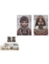 Jeu de 2 tableaux Toile Africaine 70 x 50 x 1,5 cm (6 Unités) | Tienda24 Tienda24.eu