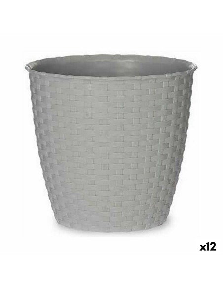 Cache-pot Stefanplast Gris Plastique 19 x 17,5 x 19 cm (12 Unités) | Tienda24 Tienda24.eu