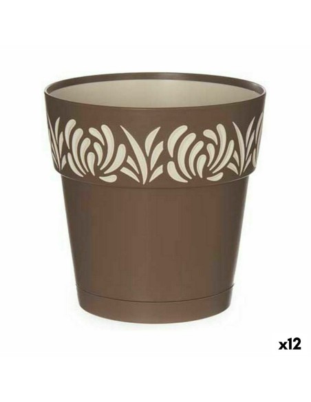 Maceta Autorriego Stefanplast Gaia Marrón Plástico 15 x 15 x 15 cm (12 Unidades) | Tienda24 Tienda24.eu