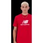 Maglia a Maniche Corte Uomo New Balance LOGO MT41502 TRE Rosso di New Balance, Camicie e T-shirt sportive - Rif: S2030023, Pr...