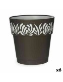 Self-watering flowerpot Stefanplast Gaia Anthracite Plastic 25 x 25 x 25 cm (6 Units) | Tienda24 Tienda24.eu