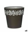 Self-watering flowerpot Stefanplast Gaia Anthracite Plastic 25 x 25 x 25 cm (6 Units) | Tienda24 Tienda24.eu