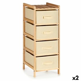 Chest of drawers Cream Wood Textile 34 x 84,5 x 36