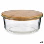 Round Lunch Box with Lid Bamboo 17 x 7 x 17 cm (12