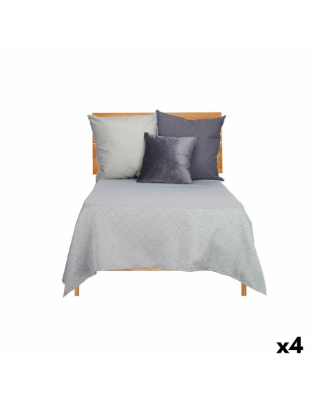 Bedspread (quilt) 180 x 260 cm Geometric Grey (4 Units) | Tienda24 Tienda24.eu