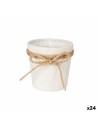 Cache-pot Lien Blanc Tissu 11 x 10,5 x 11 cm (24 Unités) | Tienda24 Tienda24.eu