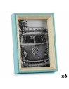 Marco de Fotos 3 x 17 x 12 cm Cristal Azul Blanco Madera MDF (6 Unidades) | Tienda24 Tienda24.eu