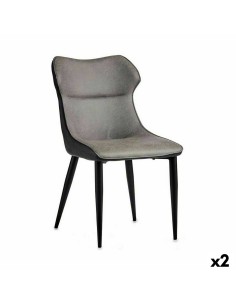 Poltrona Nero Grigio Acciaio 49 x 86 x 60 cm (2 Unità) da Gift Decor, Sedie - Ref: S3626376, Precio: 132,10 €, Descuento: %