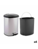 Pedal bin Silver Plastic 6 L (6 Units) | Tienda24 Tienda24.eu