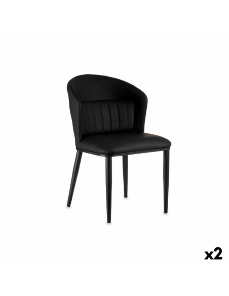 Sillón Redondo Negro Acero 51 x 83,5 x 54 cm (2 Unidades) | Tienda24 Tienda24.eu