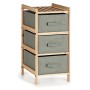 Chest of drawers Grey Wood Textile 36 x 66 x 34 cm