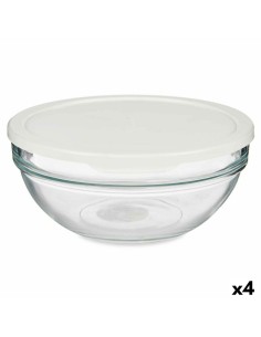 Fiambrera Redonda con Tapa Chefs Blanco 1,135 L 17,2 x 7,6 x 17,2 cm (4 Unidades) de Pasabahce, Almacenamiento de alimentos -...