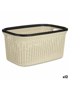 Laundry Basket Beige Plastic 50 L 44 x 56 x 41 cm (12 Units) | Tienda24 Tienda24.eu