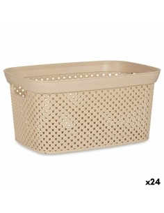 Cesto para la Ropa Sucia Home ESPRIT Blanco Beige Mimbre Shabby Chic 45 x 45 x 68 cm 4 Piezas | Tienda24 Tienda24.eu