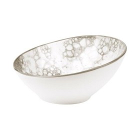 Bowl Porcelain White/Brown (35 cl) (ø 16 x 7 cm) by Inde, Bowls and large cups - Ref: S2208709, Price: 3,74 €, Discount: %