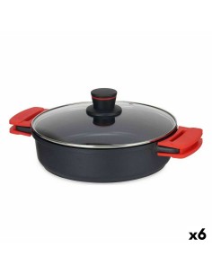 Cacerola Con Tapa 28 x 7,5 cm Negro Aluminio (6 Unidades) de Kinvara, Cacerolas - Ref: S3626615, Precio: 183,62 €, Descuento: %