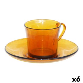 Cup with Plate Duralex 9006DS12A0111 Amber 180 ml (6 Pieces) (6 Units) by Duralex, Cups - Ref: S2208962, Price: 18,61 €, Disc...