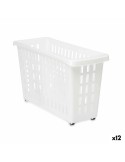 Cesta Multiusos Con ruedas Blanco Plástico 17,5 x 26 x 46 cm (12 Unidades) | Tienda24 Tienda24.eu